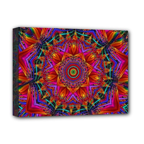 Kaleidoscope Pattern Ornament Deluxe Canvas 16  X 12  (stretched)  by Pakrebo