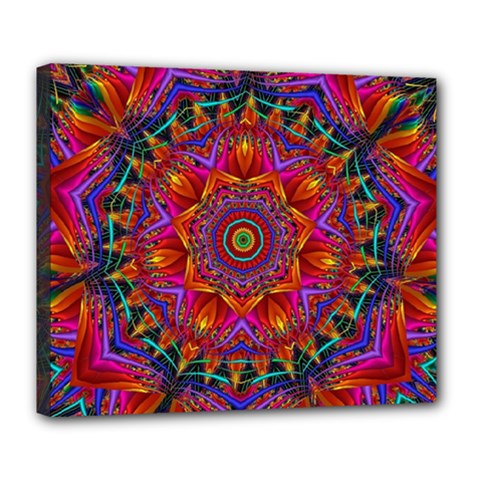 Kaleidoscope Pattern Ornament Deluxe Canvas 24  X 20  (stretched) by Pakrebo