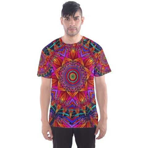 Kaleidoscope Pattern Ornament Men s Sports Mesh Tee by Pakrebo