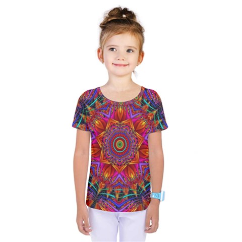 Kaleidoscope Pattern Ornament Kids  One Piece Tee by Pakrebo