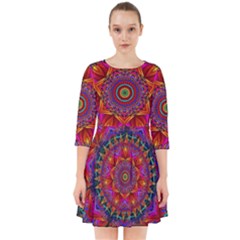 Kaleidoscope Pattern Ornament Smock Dress by Pakrebo