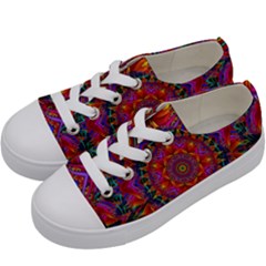 Kaleidoscope Pattern Ornament Kids  Low Top Canvas Sneakers by Pakrebo