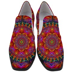 Kaleidoscope Pattern Ornament Slip On Heel Loafers