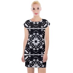 Kaleidoscope Mandala Art Cap Sleeve Bodycon Dress