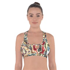 Abstract Background Pattern Art Cross Back Sports Bra by Pakrebo