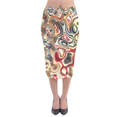 Abstract Background Pattern Art Velvet Midi Pencil Skirt by Pakrebo