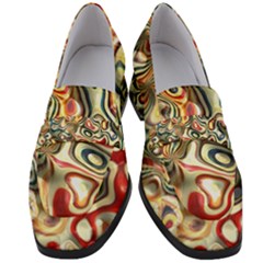 Abstract Background Pattern Art Women s Chunky Heel Loafers