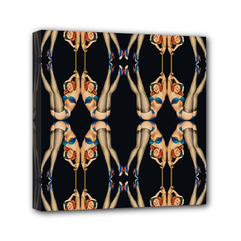 Kaleidoscope Symmetry Pattern Girls Mini Canvas 6  X 6  (stretched) by Pakrebo