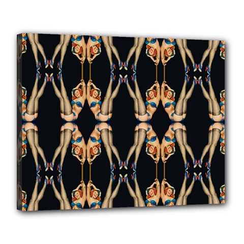 Kaleidoscope Symmetry Pattern Girls Canvas 20  X 16  (stretched) by Pakrebo