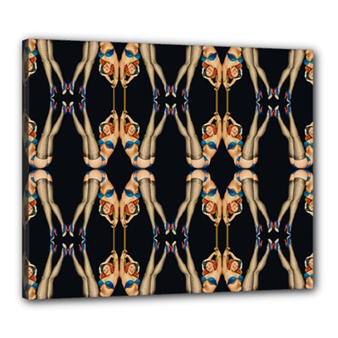 Kaleidoscope Symmetry Pattern Girls Canvas 24  X 20  (stretched) by Pakrebo