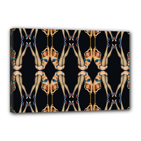 Kaleidoscope Symmetry Pattern Girls Canvas 18  X 12  (stretched) by Pakrebo