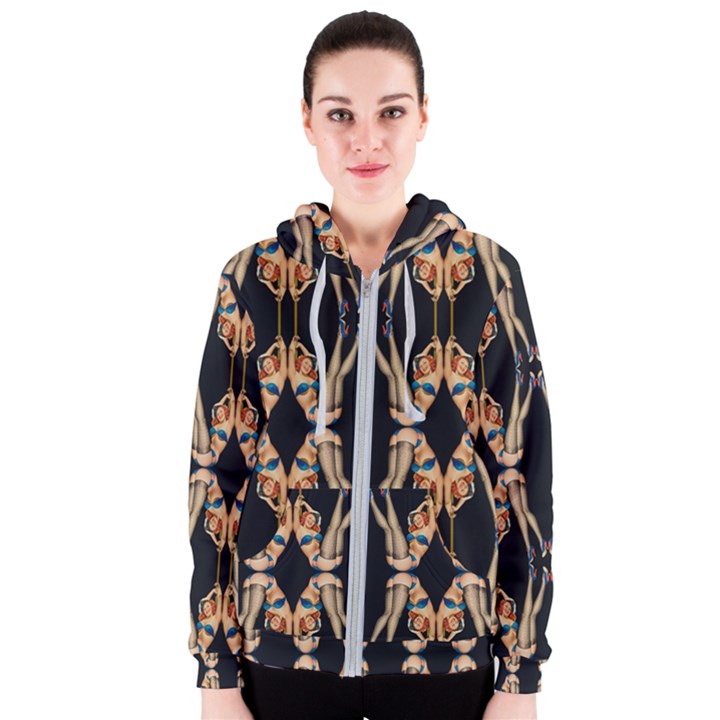 Kaleidoscope Symmetry Pattern Girls Women s Zipper Hoodie