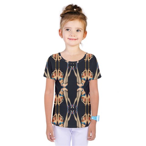 Kaleidoscope Symmetry Pattern Girls Kids  One Piece Tee by Pakrebo