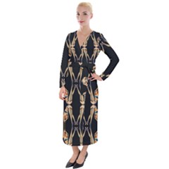 Kaleidoscope Symmetry Pattern Girls Velvet Maxi Wrap Dress