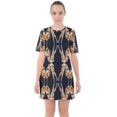 Kaleidoscope Symmetry Pattern Girls Sixties Short Sleeve Mini Dress