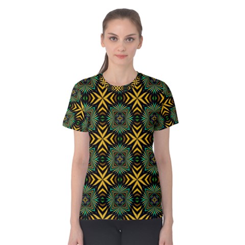 Kaleidoscope Pattern Seamless Women s Cotton Tee by Pakrebo