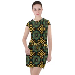 Kaleidoscope Pattern Seamless Drawstring Hooded Dress