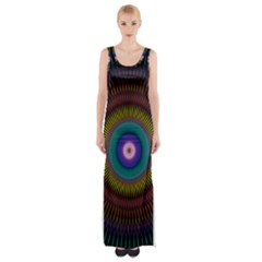 Artskop Kaleidoscope Pattern Maxi Thigh Split Dress by Pakrebo