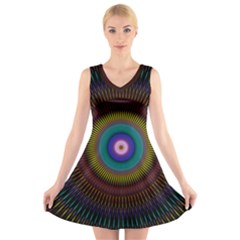 Artskop Kaleidoscope Pattern V-neck Sleeveless Dress by Pakrebo