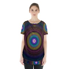 Artskop Kaleidoscope Pattern Skirt Hem Sports Top by Pakrebo