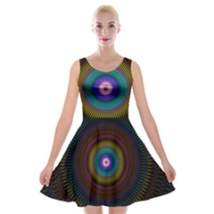 Artskop Kaleidoscope Pattern Velvet Skater Dress by Pakrebo