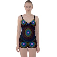 Artskop Kaleidoscope Pattern Tie Front Two Piece Tankini by Pakrebo