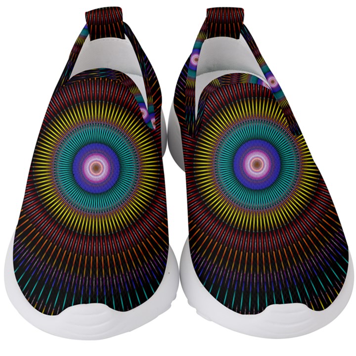 Artskop Kaleidoscope Pattern Kids  Slip On Sneakers