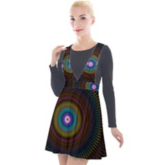 Artskop Kaleidoscope Pattern Plunge Pinafore Velour Dress