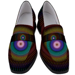 Artskop Kaleidoscope Pattern Women s Chunky Heel Loafers