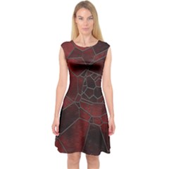 Mosaic Glass Glass Mosaic Colorful Capsleeve Midi Dress by Pakrebo