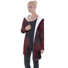 Mosaic Glass Glass Mosaic Colorful Longline Hooded Cardigan