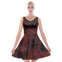 Mosaic Glass Glass Mosaic Colorful Velvet Skater Dress by Pakrebo