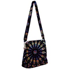 Church Stained Glass Windows Colors Zipper Messenger Bag