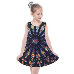 Church Stained Glass Windows Colors Kids  Summer Dress by Pakrebo