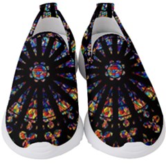 Church Stained Glass Windows Colors Kids  Slip On Sneakers