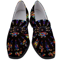 Church Stained Glass Windows Colors Women s Chunky Heel Loafers