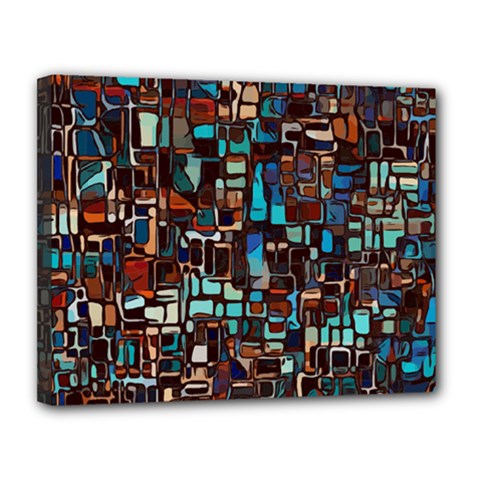 Stained Glass Mosaic Abstract Canvas 14  X 11  (stretched) by Pakrebo