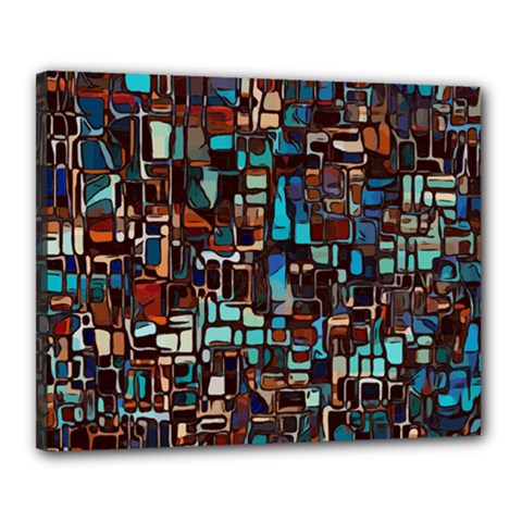 Stained Glass Mosaic Abstract Canvas 20  X 16  (stretched) by Pakrebo