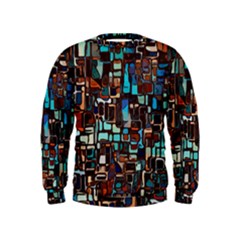 Stained Glass Mosaic Abstract Kids  Sweatshirt by Pakrebo