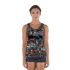 Stained Glass Mosaic Abstract Sport Tank Top  by Pakrebo