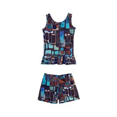 Stained Glass Mosaic Abstract Kids  Boyleg Swimsuit by Pakrebo