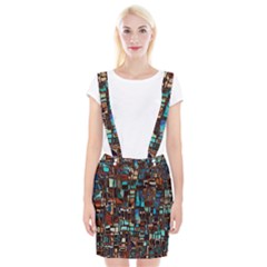 Stained Glass Mosaic Abstract Braces Suspender Skirt by Pakrebo