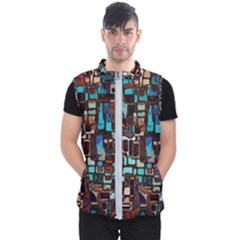 Stained Glass Mosaic Abstract Men s Puffer Vest by Pakrebo