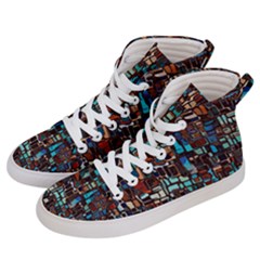 Stained Glass Mosaic Abstract Women s Hi-top Skate Sneakers by Pakrebo