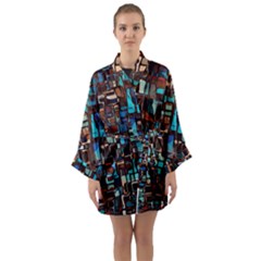 Stained Glass Mosaic Abstract Long Sleeve Kimono Robe by Pakrebo