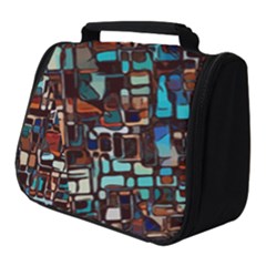 Stained Glass Mosaic Abstract Full Print Travel Pouch (small)