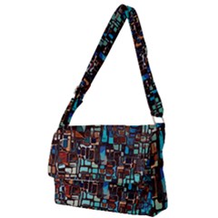 Stained Glass Mosaic Abstract Full Print Messenger Bag by Pakrebo