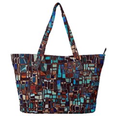 Stained Glass Mosaic Abstract Full Print Shoulder Bag