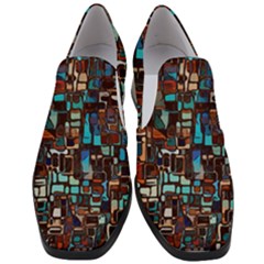 Stained Glass Mosaic Abstract Slip On Heel Loafers by Pakrebo