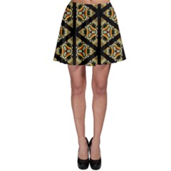 Pattern Stained Glass Triangles Skater Skirt by Pakrebo